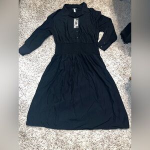 Ladies xxl long sleeve midi dress with pockets